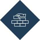 blaues Icon Maurerarbeiten